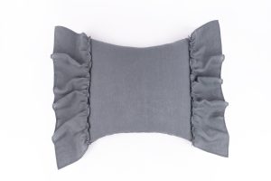 Amity home caprice sham in steel blue   ruffled flange edges