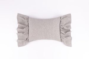 Amity home caprice sham in platinum grey   ruffled edges