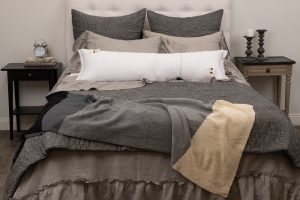 Amity home anders throw in grey  natural   ribbed knit texture