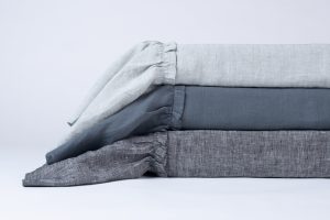 Amity home caprice duvet cover in asphalt   ruffled edge design