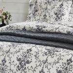 Amity home riva duvet cover in steel blue pattern   distressed damask design