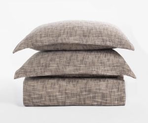 Amity home evol duvet cover   stacked charcoal duvet cover with a textured heathered woven fabric