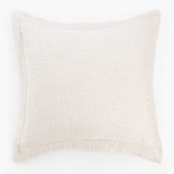 Amity home evol sham in ivory euro   textured basketweave