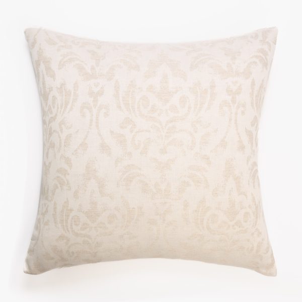 Amity home odette sham euro in cream   elegant damask pattern