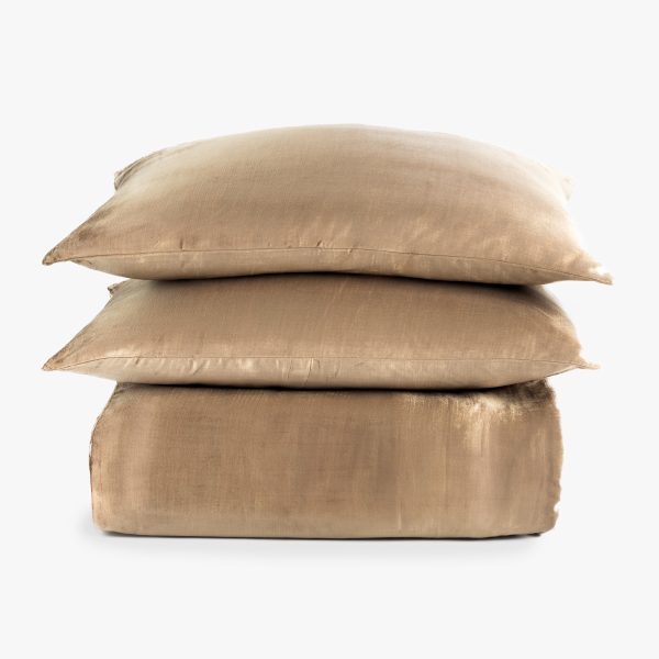 Lia Rayon Velvet Duvet Cover, Caramel