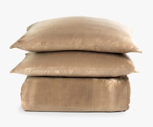 Amity home lia rayon velvet duvet cover in caramel   soft velvet texture
