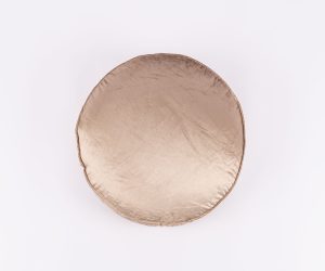 Amity home lia pillow in caramel   round velvet texture