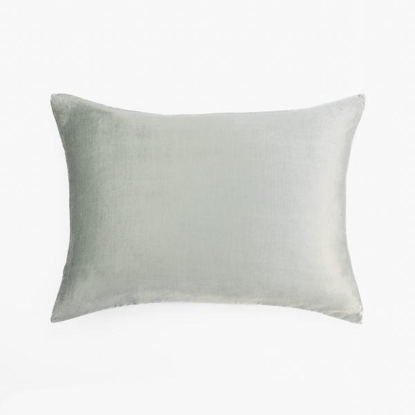 Amity home lia rayon velvet sham in sea glass   soft velvet texture