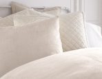 Lia Rayon Velvet Duvet Cover, Oyster - Image 3