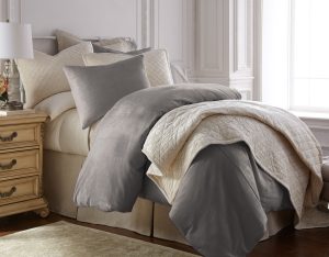 Amity home lia rayon velvet duvet cover in ash grey   soft velvet texture