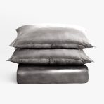 Amity home lia rayon velvet duvet cover in ash grey   plush velvet texture