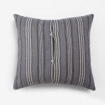 Amity home langston linen sham in grey striped   button closure