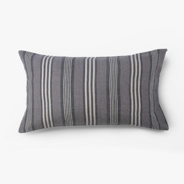 Amity home langston linen sham in grey   striped linen texture