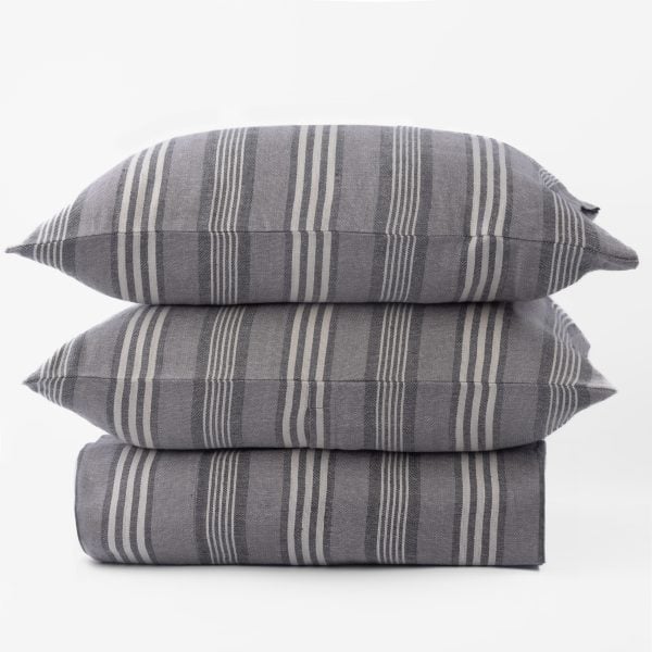 Langston Linen Duvet Cover, Grey