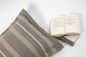 Amity home clement duvet cover in taupe stripe   woven striped pattern