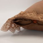 Amity home camilla lace linen duvet cover in camel   intricate lace trim