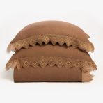 Camilla Lace Linen Duvet Cover, Camel (Limited Edition)