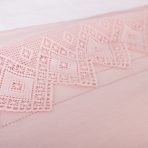 Camilla Lace Linen Duvet Cover, Petal Pink - Image 4