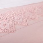 Amity home camilla lace linen duvet cover in petal pink   delicate geometric lace