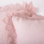 Camilla Lace Linen Duvet Cover, Petal Pink - Image 5