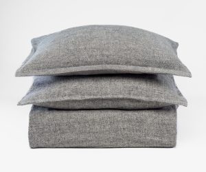 Amity home vincent duvet cover in heather grey   textured linen weave