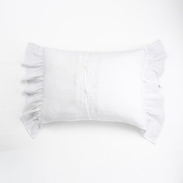 Amity home bellamy sham in white   ruffled edges