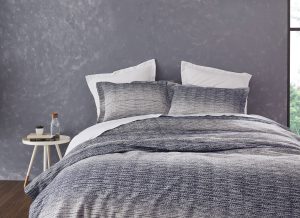 Amity home guthrie duvet cover in blue ombre   textured stripe pattern