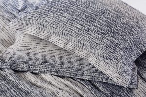 Amity home guthrie duvet cover in greynavy   textured horizontal stripes
