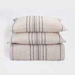 Amity home verne duvet cover in natural   timeless striped linen