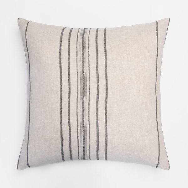 Amity home verne sham in natural   classic ticking stripe pattern