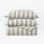 Amity home berkley duvet cover in blue stripe   textured weave