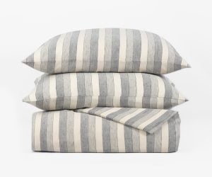 Amity home berkley duvet cover in blue stripe   textured weave
