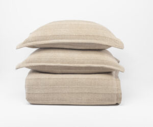 Amity home rugby duvet cover in natural   subtle striped texture