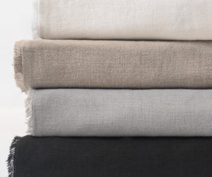 Amity home ranier 21 drop 3 panel bed skirt ivory   linen texture with frayed edge