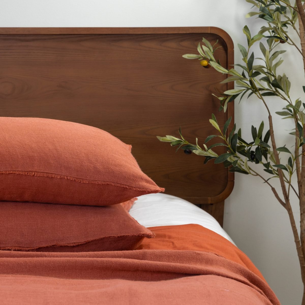 Ranier Linen Duvet Cover, Burnt Sienna - Image 2