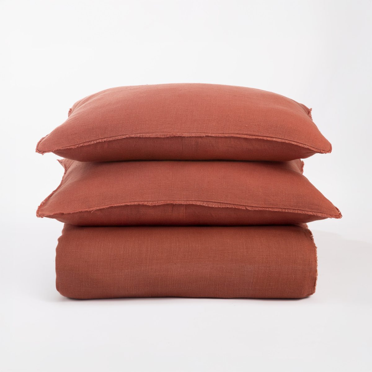 Ranier Linen Duvet Cover, Burnt Sienna - Image 1