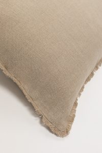 Amity home ranier linen body pillow in natural   frayed edge detail