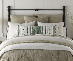 Amity home ranier linen duvet cover in ivory   relaxed frayed edge