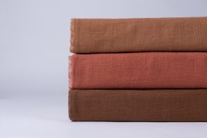 Amity home ranier linen duvet cover in burnt sienna   visible linen texture