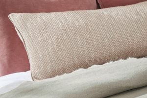 Amity home renzo x long bolster in vintage rose   textured weave