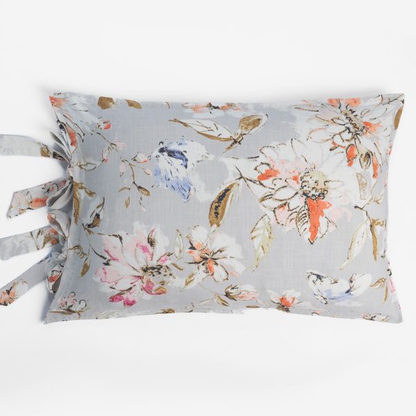 Amity home diana sham in grey floral   delicate floral design