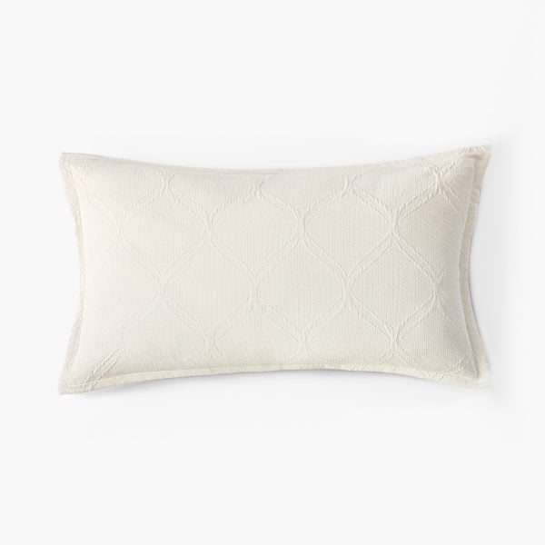 Amity home vasco sham in ivory   textured geometric pattern