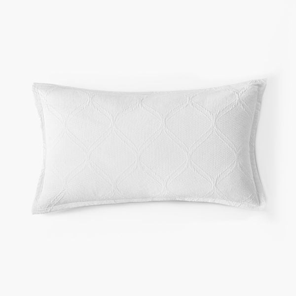 Amity home vasco sham in white   textured geometric pattern
