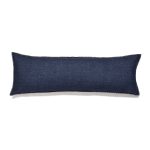 Amity home bryce linen body pillow in indigo   contrasting edge stitching