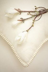 Amity home bryce duvet cover in ivory   linen with blanket stitch edge