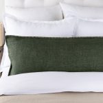 Amity home bryce linen body pillow in kale   decorative edge stitch