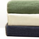 Amity home bryce duvet cover in indigo   contrasting blanket stitching