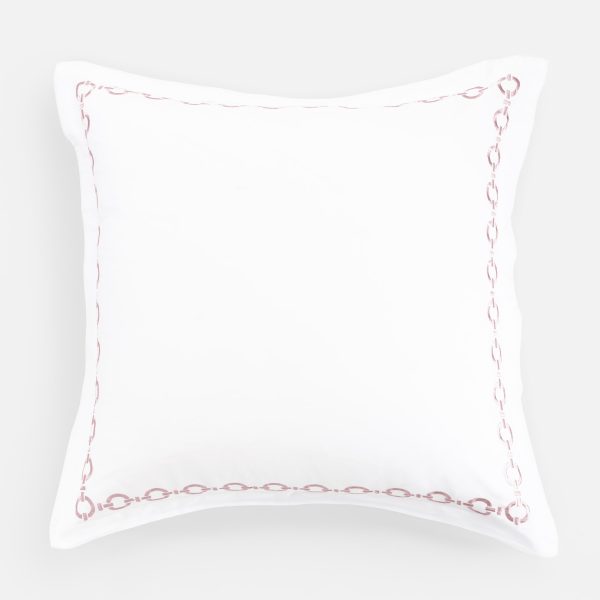 Amity home bellagio sham in petal pink   elegant chain link embroidery