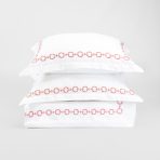 Amity home bellagio duvet cover in vintage rose   chain link embroidery