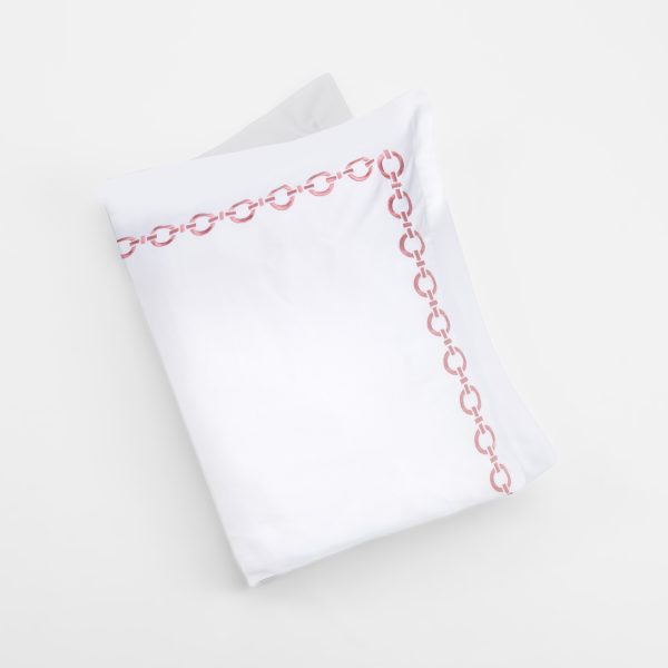 Amity home bellagio duvet cover in vintage rose   elegant chain link border